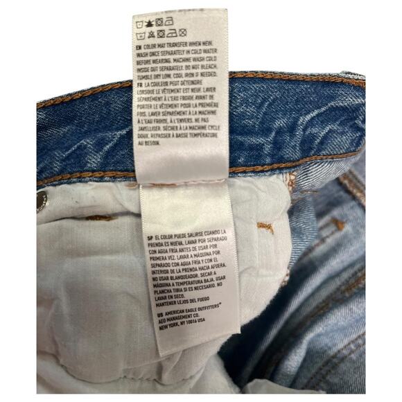 American Eagle Jeans Womens 2 Short Relaxed Mom High Rise Tapered Denim Boho 90s - Picture 11 of 14